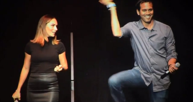 Erik Spoelstra shows that he can get his groove on with the microphone and on the dance floor. Screen shot from YouTube