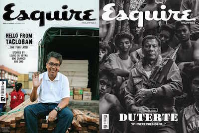 Roxas and Duterte on the covers of Esquire Magazine Philippines 