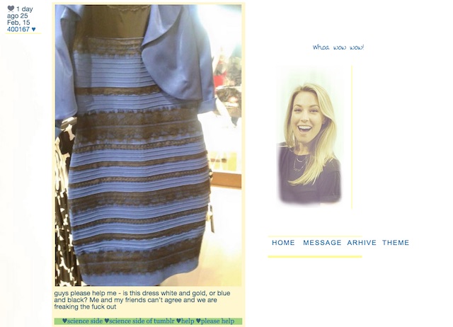 Gaun yang menimbulkan perdebatan di media sosial. Foto dari Tumblr