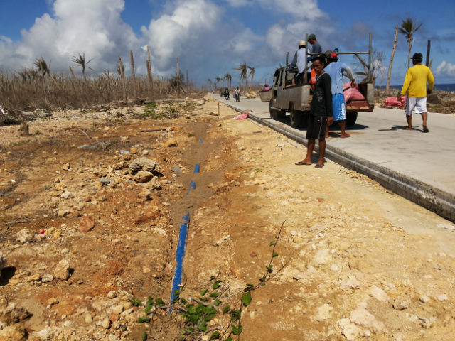 FOR HAIYAN'S 1ST VICTIMS. The International Committee of the Red Cross and the Philippine Red Cross support the repair of the extensive water network of Guiuan, where Haiyan first made landfall. Photo courtesy of Guiuan Water District