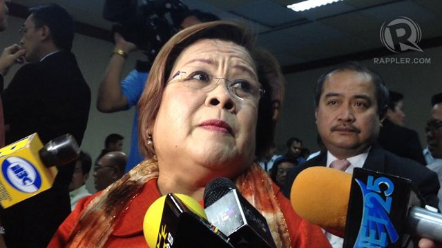DOJ MATRIX. Justice Secretary Leila de Lima says the DOJ will submit to President Aquino a 'matrix' showing the verification of the officials named in the Napoles list. Photo by Ayee Macaraig/Rappler