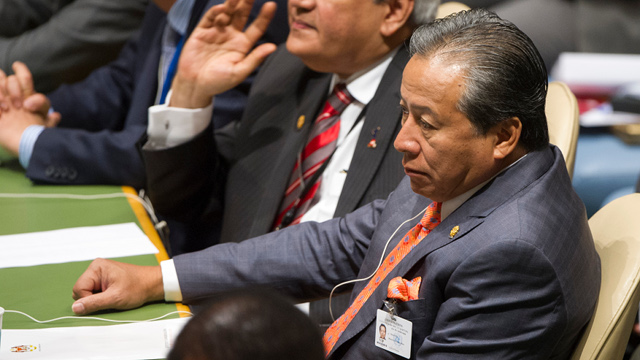 CLEAR VICTORY. Malaysia's Foreign Minister Anifah Aman waits for the announcement of Malaysia's election into the UN Security Council. The country ran for an Asian seat unopposed. UN Photo/Mark Garten