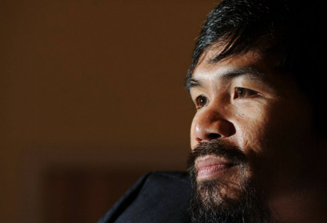 MANNY KNOWS. Manny Pacquiao understands the enormity of the task ahead of him. Photo by Dale de la Rey/AFP