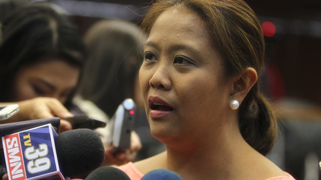 'BETTER PROCESS.' Senator Nancy Binay says filing an impeachment case against her father is the 'better process' compared to a Senate investigation into alleged plunder. Photo from Binay's office 