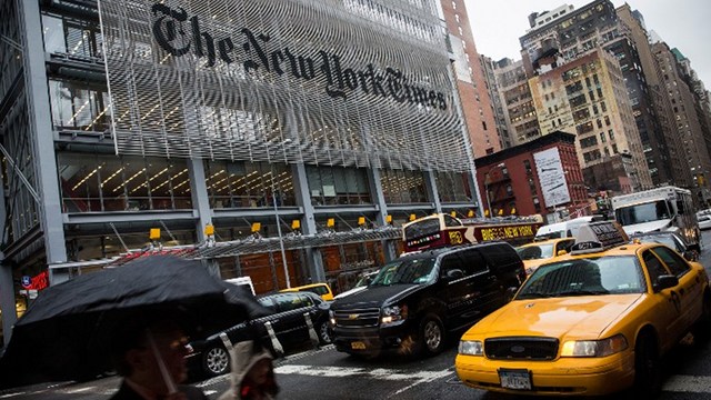 MEDIA DISRUPTION. Coronel says big news companies like the New York Times struggle to find an effective business model, organizing wine clubs and cruise trips to help make money. File photo by Andrew Burton/Getty Images/AFP