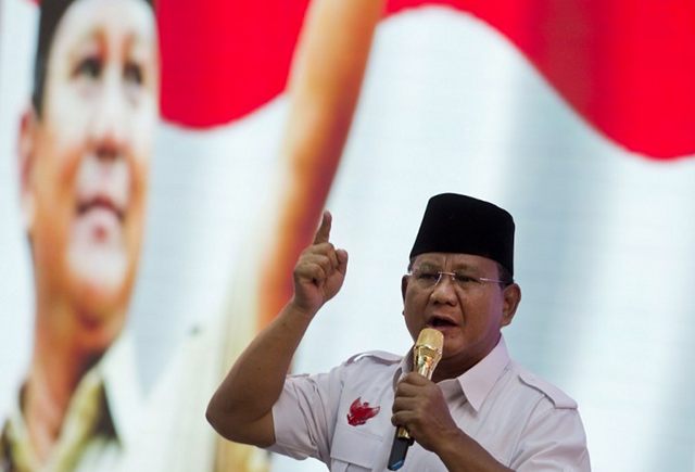 GENERAL TO PRESIDENT? Will former special forces commander Prabowo Subianto make it? File photo by Romeo Gacad/AFP