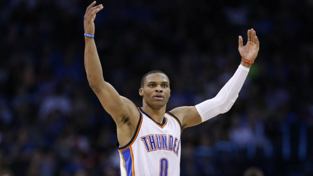 Russell Westbrook has been feeling it as of late. Photo by Joe Robbins/Getty Images/AFP