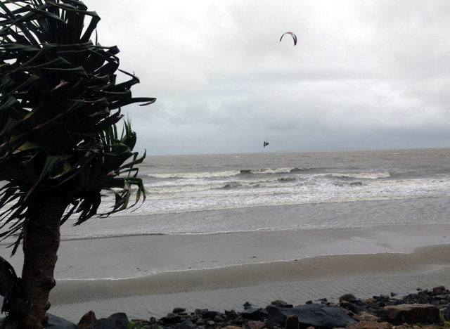 TROPICAL CYCLONE MARCIA. A kitesurfer makes the most of strong winds and choppy seas caused by Cyclone Marcia, near Yeppoon, central Queensland, Australia, 19 February 2015. Nathan Paull/EPA
