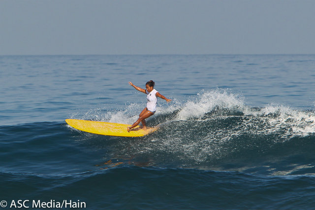 The meter high waves provided ideal surfing conditions at San Juan beach