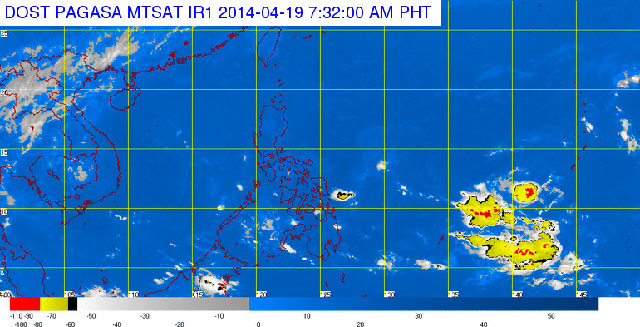 MTSAT ENHANCED IR satellite image, 7:32 am, April 19. Image courtesy of PAGASA